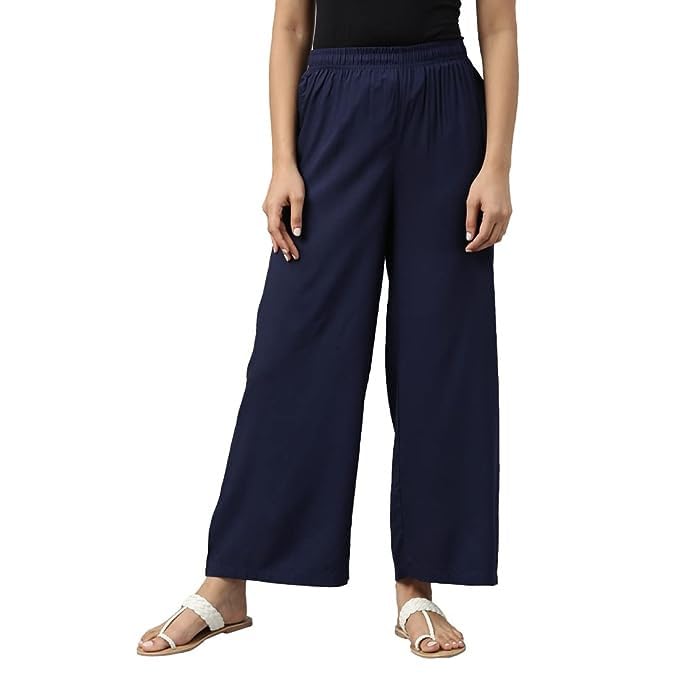 Image of Fancy Star Women Super-Combed Cotton and Rayon Solid Full Length Regular Palazzo