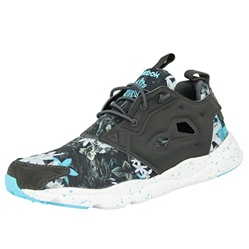 Reebok Homme Furylite NP Chaussures de Running Entrainement, Noir Coal Blanc Bleu Neon Blue, 40 EU
