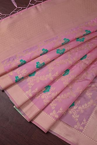 Image of DEVANGI Women's Woven Jacquard Banarasi Silk Printed Dupatta /Chunni with Meena Work, Width 1 Meter, Length 2.5 Meter