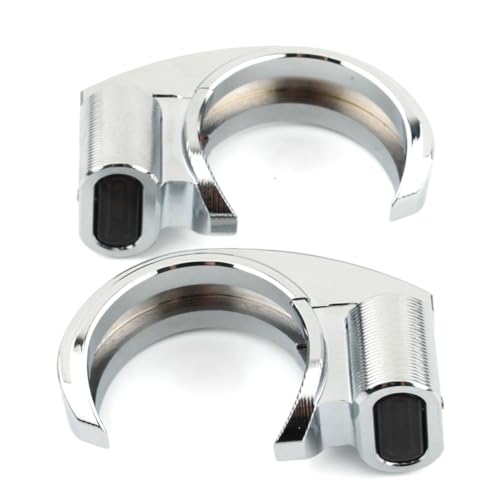 GZYF Motorcycle Front Turn Signal LED Amber Light 49-51mm Fork Mounted Clamp for Harley Davidson V-ROD Dyna for Street bob Breakout for Softail Aluminium Chrome