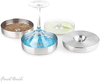 Final Touch Stainless Steel 2-Tier Cocktail Rimmer with Stainless Steel Lid