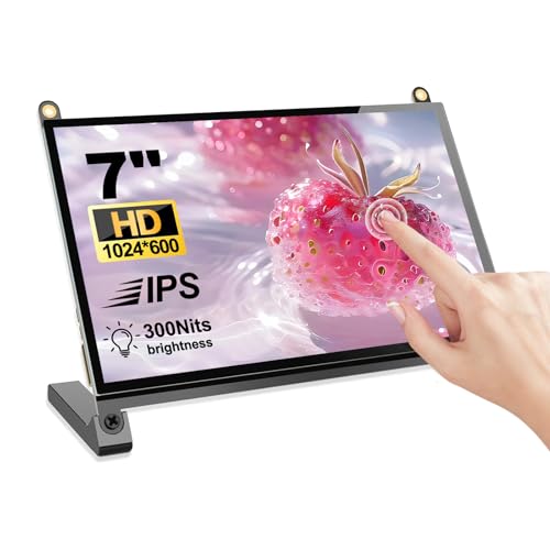 Image of 7 Inches Touchscreen Monitor, HD 1024x600 IPS LCD Capacitive Touch Screen Compatible with R Pi 4B /3B+ /3B /2 /1B+ /Zero Ora Pi 5 Por /3 Plus /3B /4B Ban Pi and Windows 10 /8 /7 (CX-070-A3 US) 1