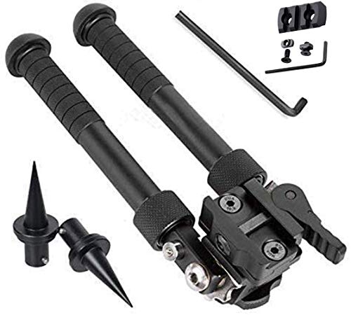 Erobo Mlok V8 Rifle Bipod for 6.5-9 Inch Tactical Rifle Bipod Adjustable, CNC QD Lever Mount, 360 Degree Swivel Adapter with Bipod Spikes and Mlok Picatinny Rail Mount
