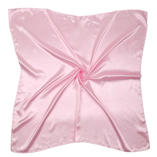 DRESHOW Femmes Grand Foulards Carrés Satin Foulards Cheveux Accessoires Soie Carrés Motifs Classiques Bandanas Plage