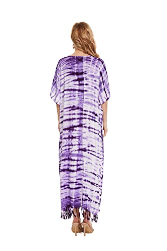 Image of Beautybatik Women Hippie Tie Dye Caftan Kaftan Loungewear Maxi Plus Size Long Dress XL to 4X