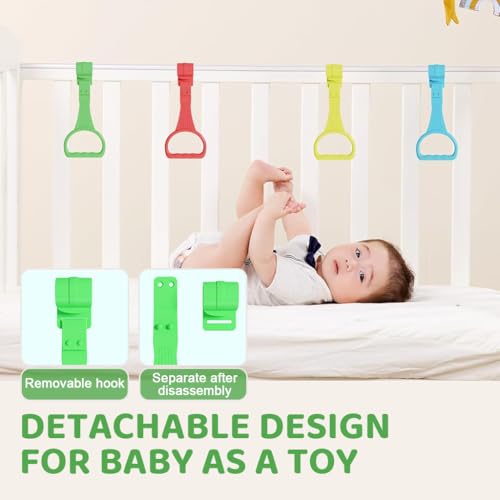 Image of SNOWIE Soft 4Pcs Baby Pull Up Rings for Toddlers 0-3 Years Old