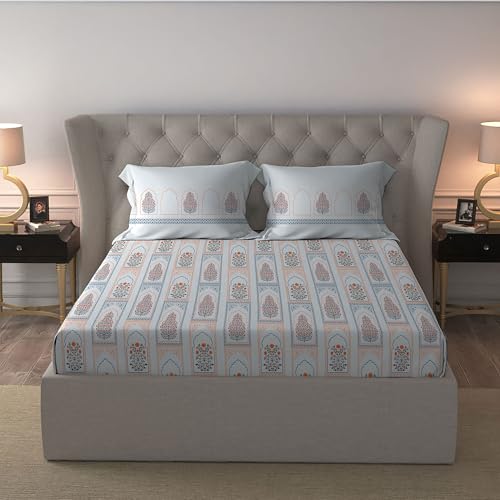 Image of MYTRIDENT Celebration Bedsheet Gifting Collection Double Size - Mehiragrey