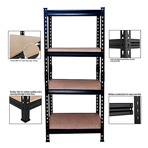 Image of 48 * 24 * 12-4 Shelf Heavy Duty and Adjustable Shelf Steel Storage Rack Garage Shelves Display Rack Boltless Rack