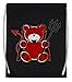 Enigmae rouge Peluche Ours diable Sac de Sport en Coton avec Cordon de Serrage Sport Cotton Black Bag
