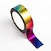 Produktbild Washi Tape selbstklebend Folie glänzend Regenbogen bunt 15mm x 10m Rolle