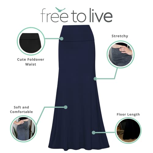 Free to Live Pack Long Skirts for Women Fall Stretchy Flowy Maxi