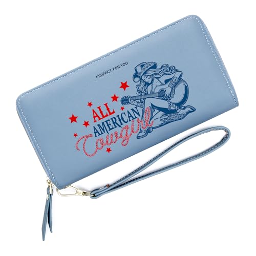 VOCUS Womens Wallet Personalized Blocking Zip Around Wallet PU Leather Travel Long Purse Credit Card Holder Wristlet Hand Strap Large Capacity2