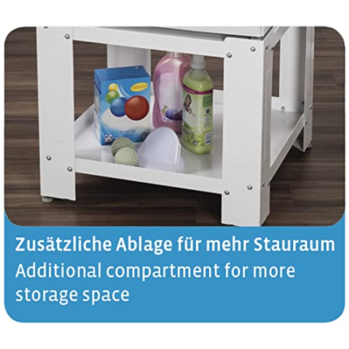 Xavax Waschmaschinen Untergestell, 50cm Erhöhung, mit Ablage (60x60 cm Waschmaschinen-Unterschrank, stabiler Waschmaschinensockel als Unterbau auch für Trockner, Kühlschrank, Geräte bis 150kg) weiß
