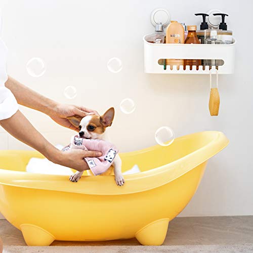 Shower-Suction-Cup-Shelf-Basket-One-Second-Installation-Removable-Powerful-Organizer-Max-Hold-22lbs-Suction-Bathroom-Caddy-Waterproof-Shower-Storage-White