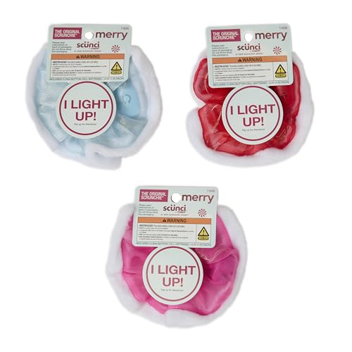 Cadeaux de Noël : Lot de 3 chouchous lumineux Scunci pour femme