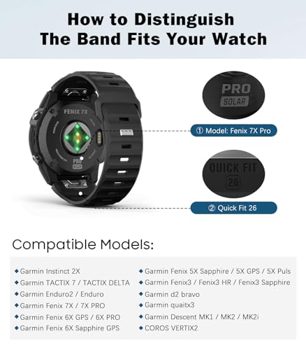 MoKo 2Pack QuickFit 26 mm Correa para Reloj Garmin miniatura 2