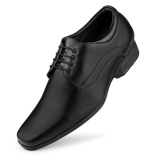 Image of DOCTOR EXTRA SOFT Men's Black Formal Shoes- Classic Office Business Dress Shoes, Slip On & Lace Up Style, Lightweight Cushioned Sole, Non-Slip Professional Work, Wedding,Party & Casual Footwear D-851