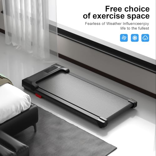 Image of Walking Pad Treadmill for Home - Under Desk Treadmills Mini Portable Walking Running Machine Slim Compact Small Lightweight Motorized Electric Treadmill with Adjustable Speed Remote