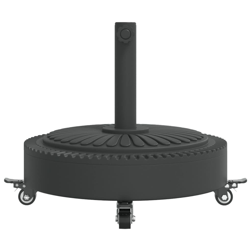 vidaXL Base de Parasol avec Roues pour mâts Ø38 / 48 mm 27 kg Rond, Base de Parasol, Pied de Parasol de terrasse, Porte-Parasol, Support de Parasol
