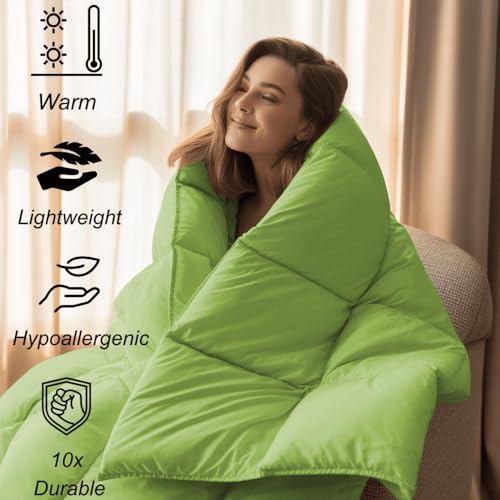 Image of Palatial King Size Comforter Set - All Season Down Alternative Bedding Comforter Set - Quilted Duvet Insert with Corner Tabs - Box Stitched Blanket - Breathable, Soft - Sage Green