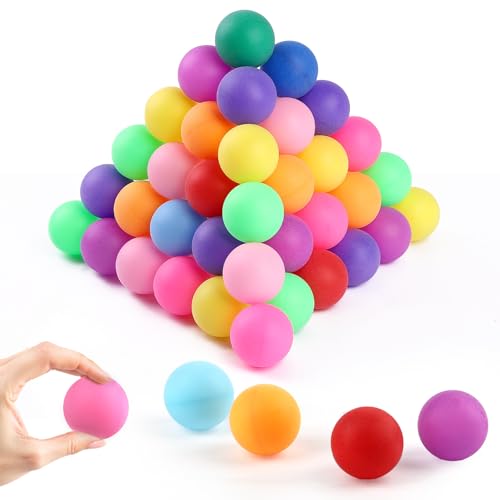 Deepton Tischtennisbälle Bunte, Mischfarben Tischtennis Bälle 40mm, Premium Tischtennisbälle, Training Ping Pong Bälle für VergnügungsparkLaunch Machine Glücklicher Abgehobener Betrag, 30 Stück
