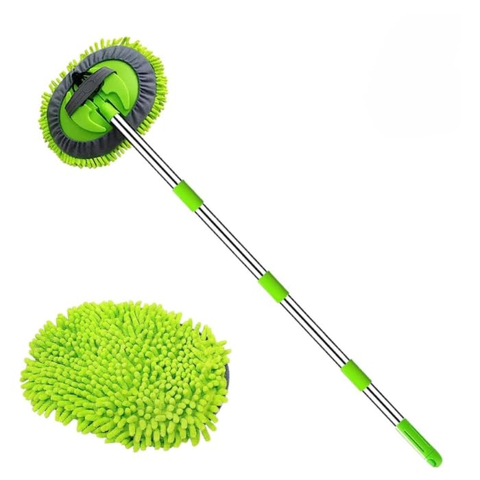 Brosse de lavage avec tête pivotante à 180° et manche de 160cm