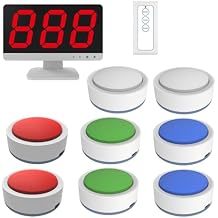 SavvyMate Game Buzzer System with Display, 8 Player Quiz Buzzers, Buzzers for Trivia Games, Game Show Buzzers, Voice Prompt Trivia Buzzer System for Classroom, Family Parties/Group Game Activities