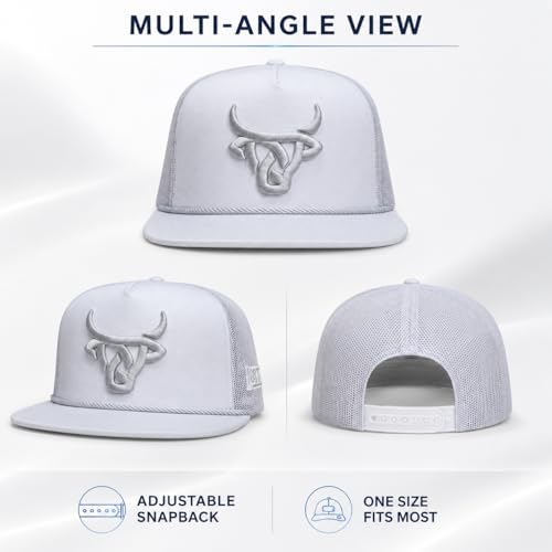 Image of Lost Calf White 3D Logo Cattle Rope - Hats Cap