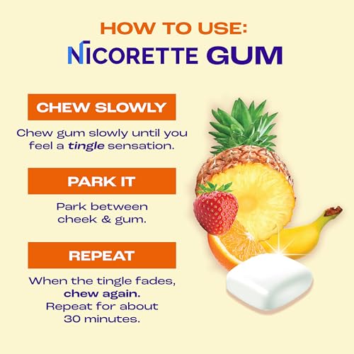 Nicorette 2 mg Nicotine Gum to Quit Smoking - Fruit Chill Flavored Stop Smoking Aid, 100 C - image 9