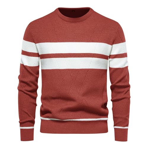 Men's Sweaters Fall 2025 Fashion Casual Striped Knitwear Crewneck Long Sleeve Pullover Soft Knit Jumper Slim Fit Top
