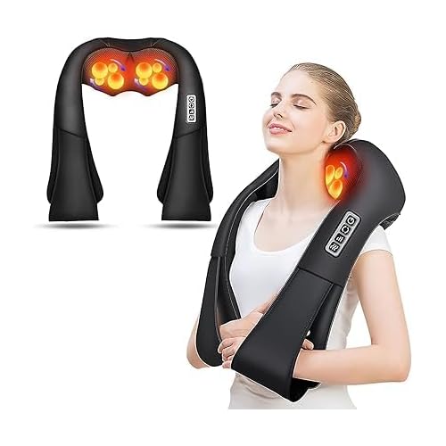AERLANG Massagegerät Schulter Nackenmassagegerät mit Wärme, Weihnachtsgeschenke, Shiatsu Rückenmassagegerät Massagegerät Nacken,Rücken,Nacken Geschenke für Frauen, Männer