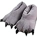 Adultes/Enfants Animaux Paw Chaussures,Pantoufles Unisexe en Peluche à Griffes d'animaux,Dinosaur Paw Chaussures,35-38,Gray