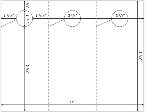 Blank Door Hangers 3 Per Page - Perfed Circle - Standard White, 3 2/3" X 8 1/2" (Laser/Inkjet printers) - 250 sheets, 3 printable door hangers per sheet = 750 door hangers
