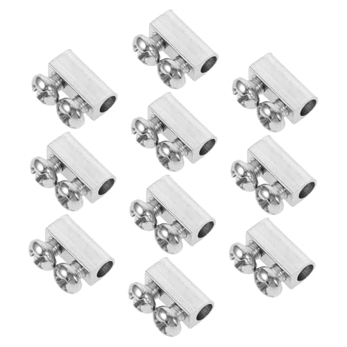 SOPOTUTU 10 Pièces Clips de Serrage pour Câble Fer Ajustables Étriers à Double pour Suspension et Fixation de Câbles Accessoires Métalliques pour Éclairage et Usage Industriel