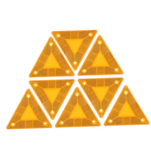 8 señales reflectantes triangulares lentas amarillo para vehículos