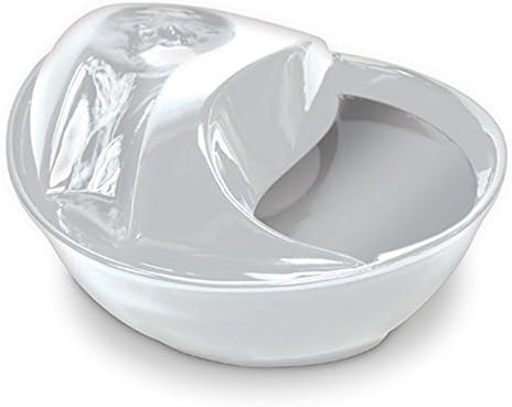 Pioneer Pet Raindrop Ceramic Drinking Fountain for Pets, White