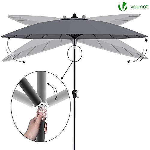 VOUNOT Shanghai Sonnenschirm 270 cm rund mit Ständer und UV-Schutz