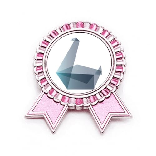 Broche oie géométrique rose Origa le cadeau idéal en métal taille M