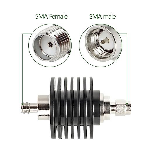 XRDS -RF Atenuador RF coaxial SMA macho para SMA fêmea, atenuador constante de 10W, 10dB