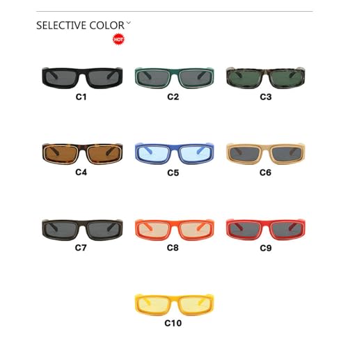 willochra Fashion Square Sunglasses for Men Women Y2k Trend Punk Sun Glasses Vintage Small Rectangle Eyewear UV4003