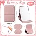 Fiwochic 12 Pcs Compact Portable Mirror Bulk Handheld Folding Pocket Makeup Mirror 4.2'' Travel Ultrathin Mirrors for Camping Home Office Sleepover Party Women Mom Party Gift (Rectangle,Pink)