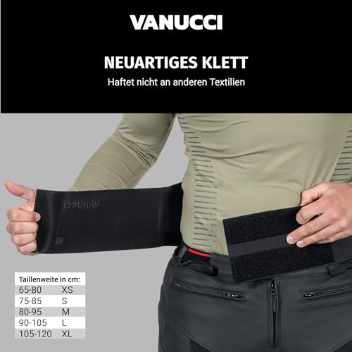 Vanucci Outlast Nierengurt Motorrad Herren & Damen, Wärmend, Atmungsaktiv, Temperaturausgleichend, Größen Verstellbar, Perfekter Nierengurt Herren & Damen für Touren, L