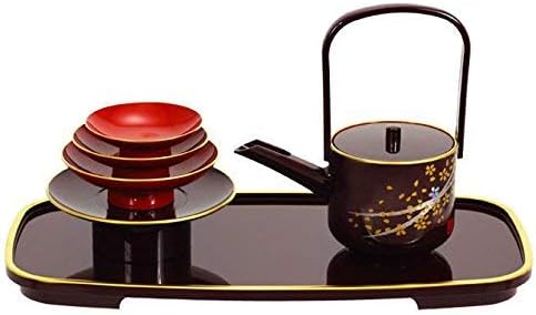 Japanese Lacquer Sakura Tosoki San San Kudo Wedding Ceremony Sake Set, Made in Japan