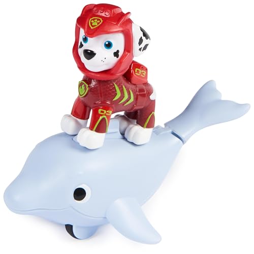 Paw Patrol, Aqua Pups Ensemble de Figurines Marshall et Dauphin pour Enfants à partir de 3 Ans