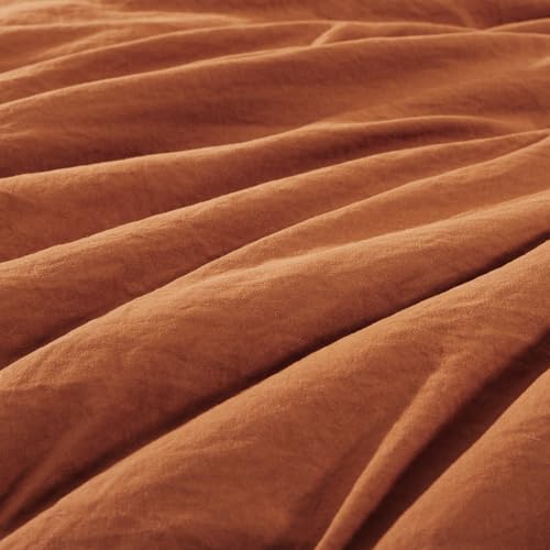 Image of Super King Plus Size Comforter Set- 7 Pieces Bed in a Bag King Bedding Sets | Prewashed All Season Comforter with Sheets, Pillow Shams & Pillowcases,Burnt Orange