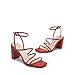 DREAM PAIRS Women's Heels Chunky Block Strappy Square Open Toe Ankle Buckle Heeled Sandals Wedding Party Dress Shoes Indie,Size 6,Red-Pu,SDHS2428W