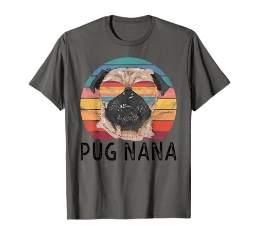 Pug Nana Pug Dog Nonna Regali Maglietta