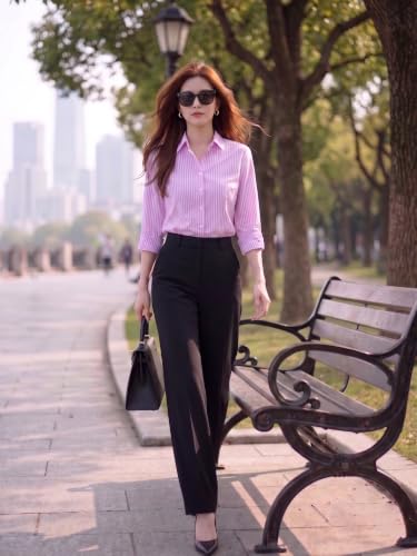 Image of Style Quotient Women Gray and White Cotton Stripe Smart Casual Shirt