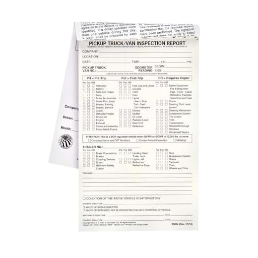 Vehicle Inspection Report Book for Drivers