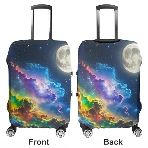 Nebula And Moon Printed Luggage Cover Protector, Fits 18-32 Inch Luggage3